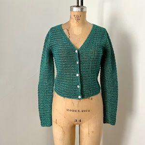 Vince Green Marled Cardigan M
